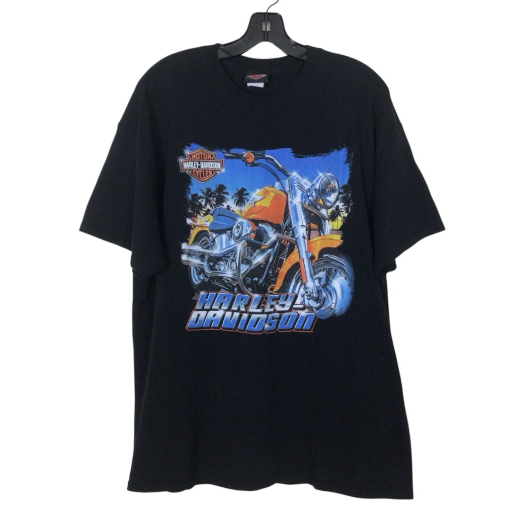 Harley Davidson Shirt Men’s Black Xl Extra Large T-Shirt Graphic Tee Grand Turk